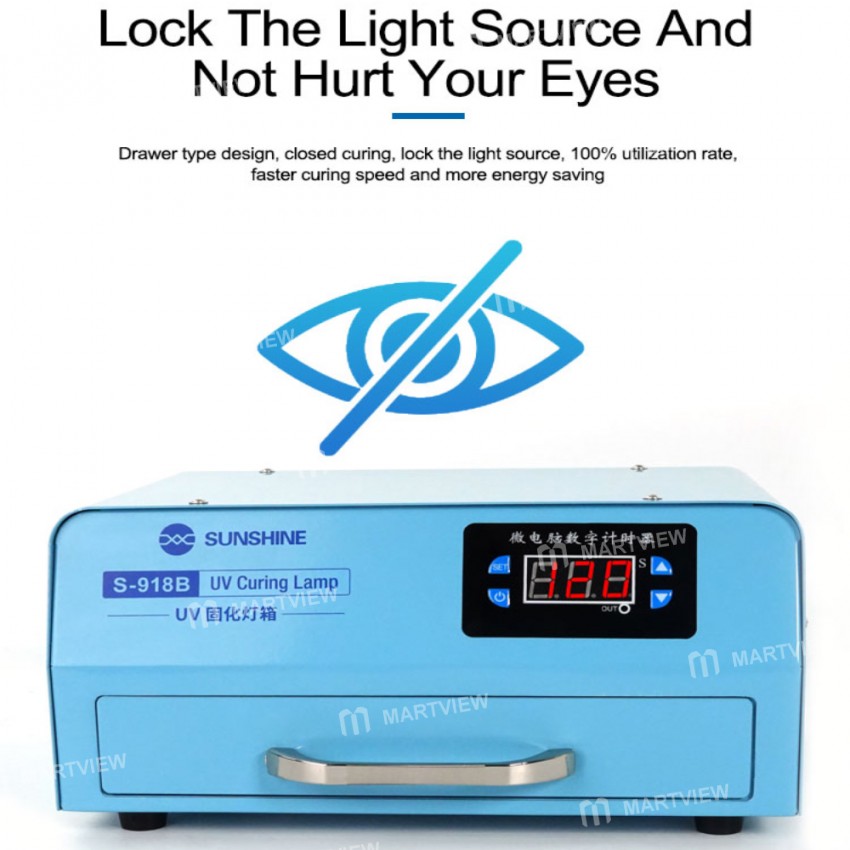 Sunshine S-918B UV Glue Curing Purple Light Box for OCA Bonding of Edge Glass