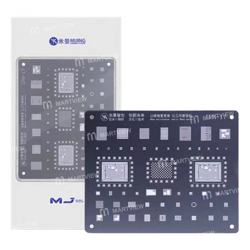 Mijing iPH-17 0.12mm 2D BGA Square Holes Reballing Stencils for iPhone 13 / 13 Mini / 13 Pro / 13 Pr