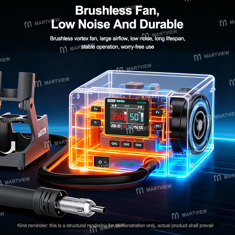 quick k8-pro-1000w-intelligent-hot-air-rework-station-for-chip-level-repair-pcb-assembly-work-10
