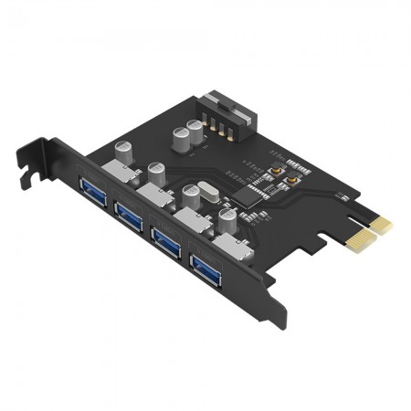 Orico PME-4U 4-Ports USB3.0 Desktop PC PCIE-X1 Expansion Card Support for Apple Macbook