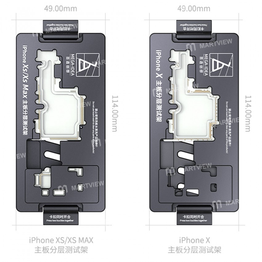 Mega-idea 3-in-1 Motherboard Layering Test Stand Fixture Holder for iPhone X / XS / XS Max