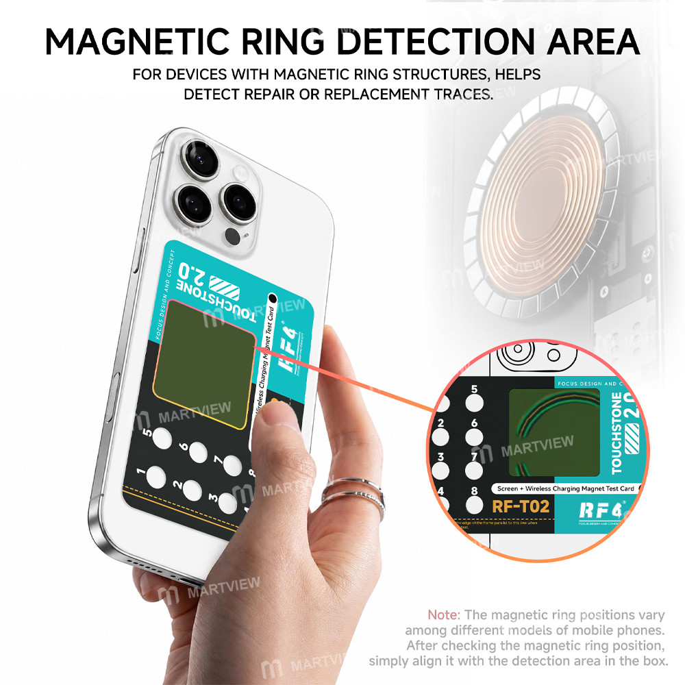 rf t02-2-in-1-dual-detection-card-for-original-screen-identification-magnetic-ring-detection-5