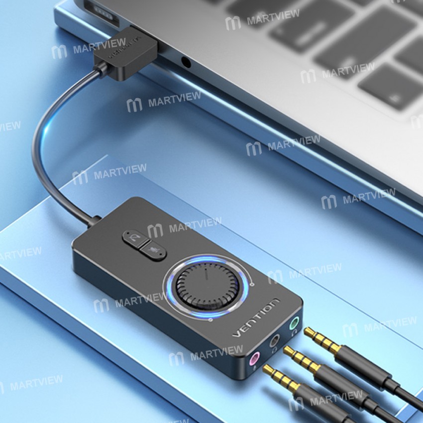 Vention CDRB USB2.0 to 3.5mm External Sound Card Audio Adapter for Phone/Computer/Laptop/PS4