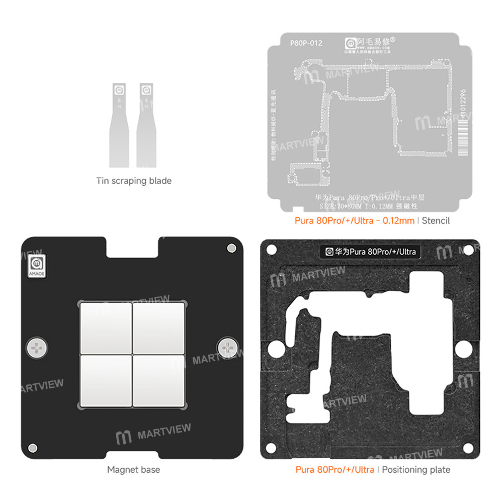 amaoe middle-layer-bga-reballing-stencil-tin-plating-platform-set-for-huawei-pura-80-pro-pro-ultra-6