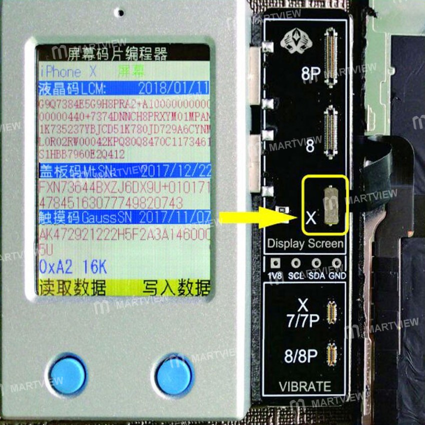 2.4inch TFT Display Screen Light Sensor and Vibration Repair Read Write Programmer for iPhone 7 7Plu