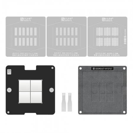 Amaoe DDR Series Video Memory Chip BGA Reballing Stencil Tin Planting Platform for DDR5 / DDR6 / DDR7