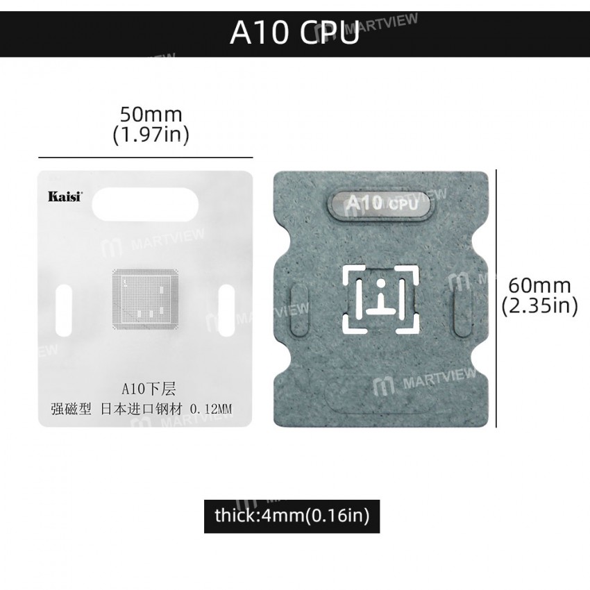 Kaisi Bottom Layer BGA Reballing Stencil Planting Tin Platform for Apple A10 to A14 CPU