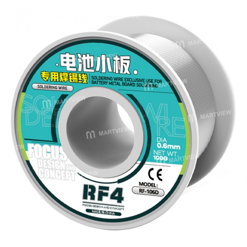 RF4 RF-106D 100G 0.6mm High Purity Lead-free Solder Wire Dedicated for Mobile Phone Battery Board