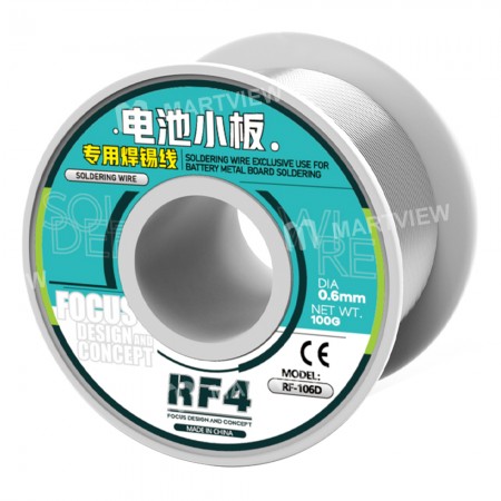 RF4 RF-106D 100G 0.6mm High Purity Lead-free Solder Wire Dedicated for Mobile Phone Battery Board