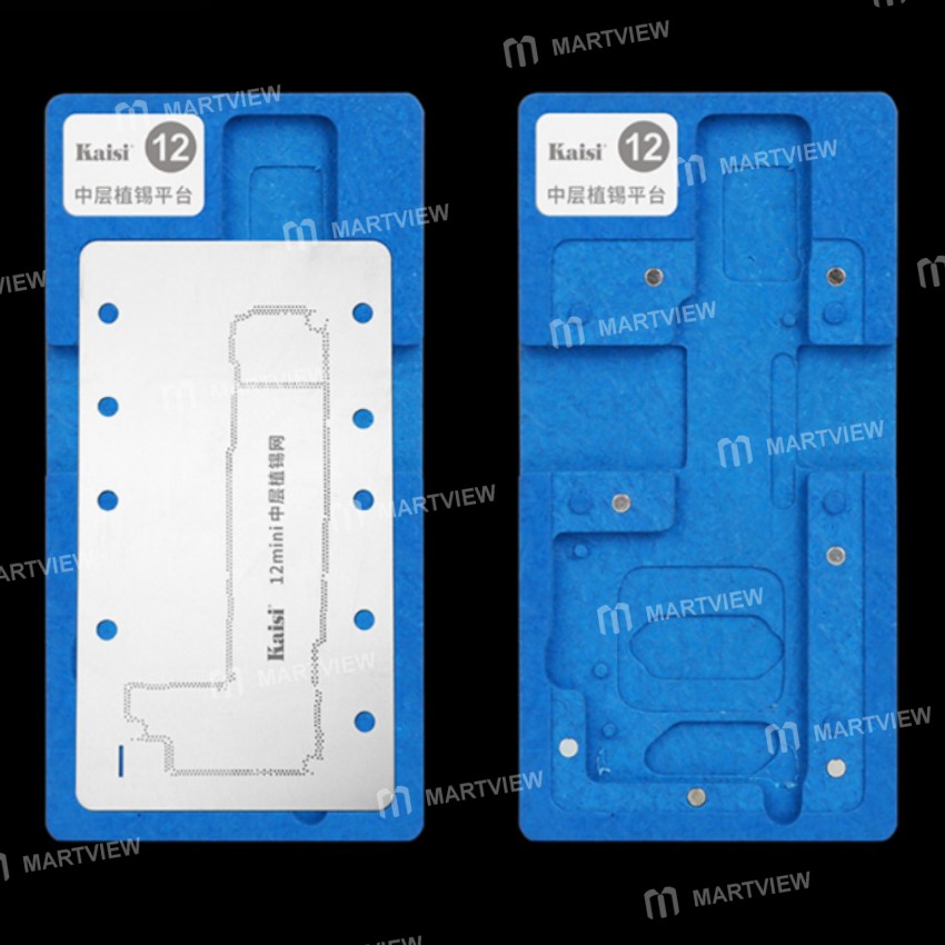 Kaisi BGA Reballing Stencil Motherboard Mid-Layer Planting Tin Template Platform with Net for iPhone