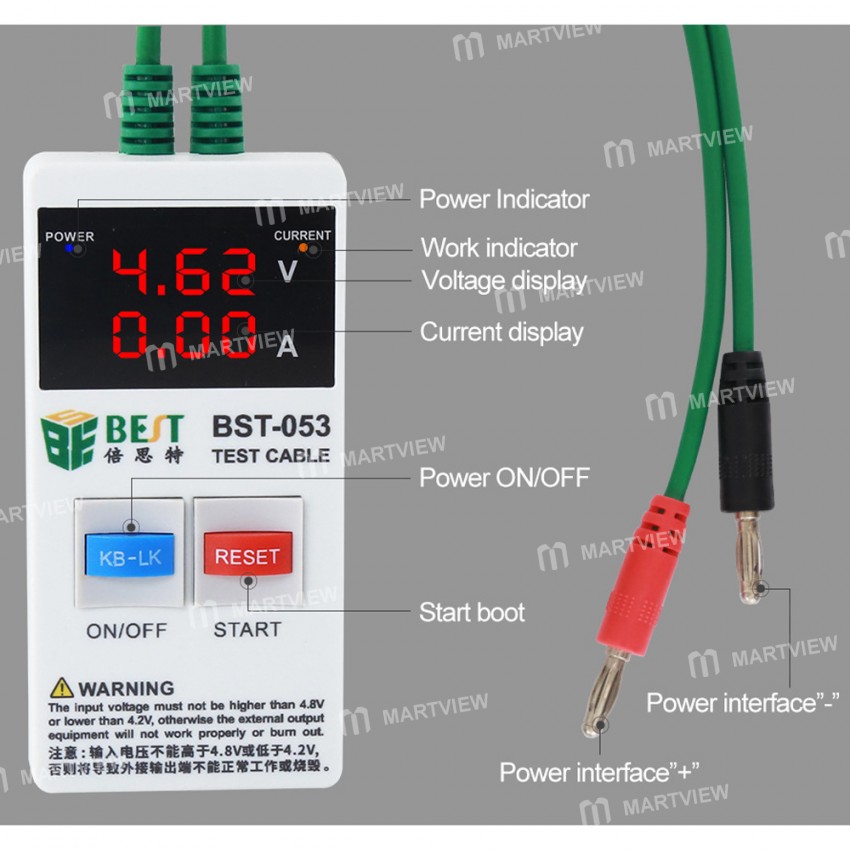 BEST BST-053 iPower Max Supply Control Battery Power Test Cable for iPhone 6 / 6 Plus / 6S / 6S Plu
