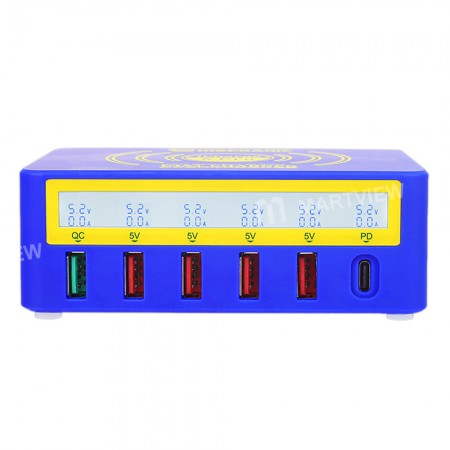 Mechanic iCharge 6 Pro 5Ports USB LCD Display QC 3.0 Wireless Smart Charging