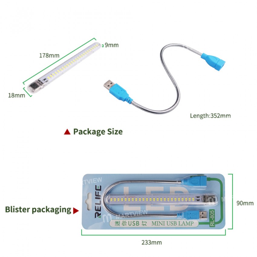 Relife RL-805 5V 24 LED Light Mini Portable USB Lamp