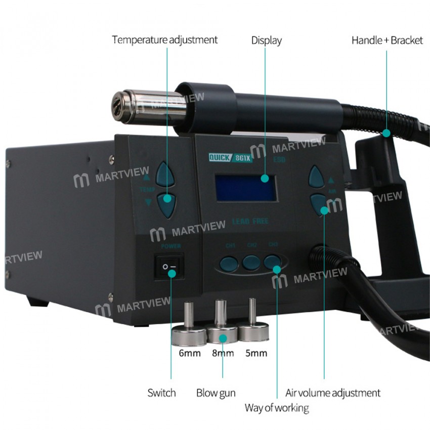 quick 861x-1300w-lead-free-hot-air-gun-bga-desoldering-rework-station-for-mobile-phone-pcb-repair-10