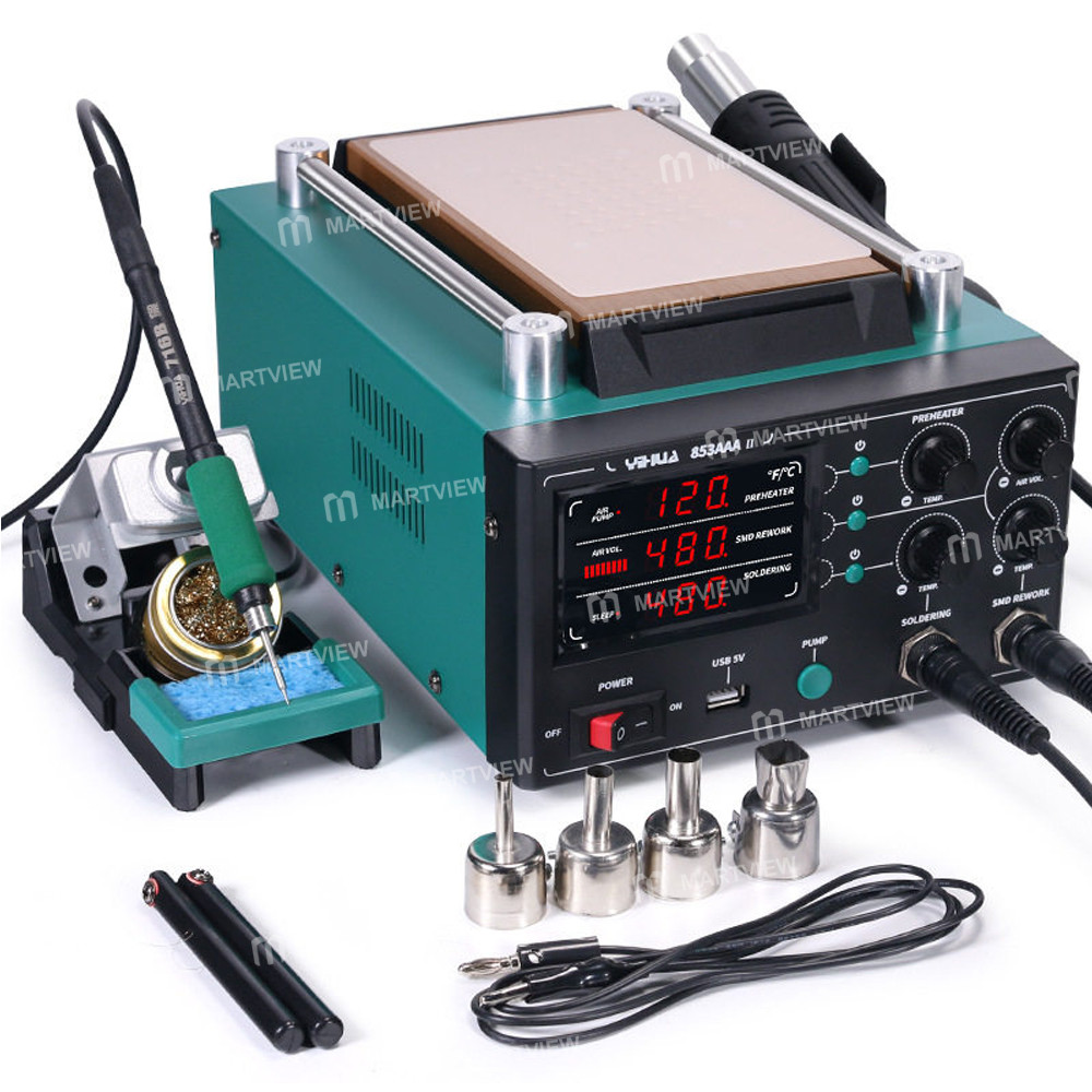 yihua 853aaa-ii-3-in-1-digital-display-soldering-iron-hot-air-gun--screen-separator-pcb-repair-stati