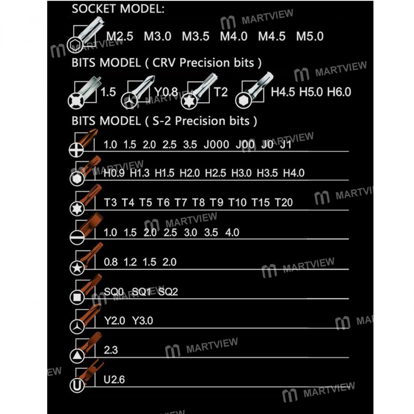 JAKYMY JM-8166 61 in 1 S2 Screwdriver Kits Repair Adjustable Aluminum Alloy Hand Tools Kit for Mobil