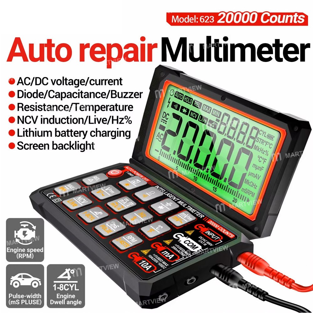 aneng 623-rechargeable-high-precision-smart-large-screen-digital-display-car-electrician-multimeter-