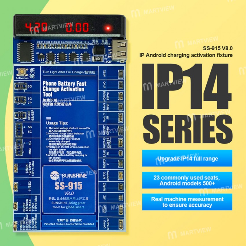 sunshine ss-915-v80-battery-activation-board-for-iphone-14pro-max-samsung-huawei-xiaomi-2