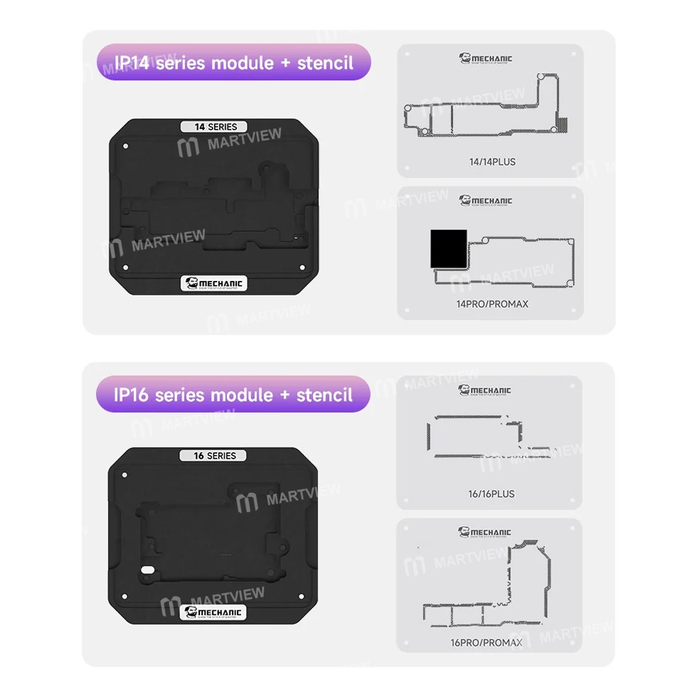 mechanic 251-middle-layer-tin-planting-bga-reballing-platform-set-for-iphone-x-to-16pro-max-11