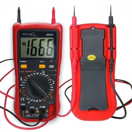 Wylie 9805A Handheld Auto-Ranging Professional Precision LCD Digital Display AC / DC Multimeter