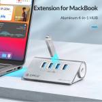 rico m3u4-series-aluminum-alloy-4-port-usb-32-10gbps-hub-with-pd-charging-for-macbook-4