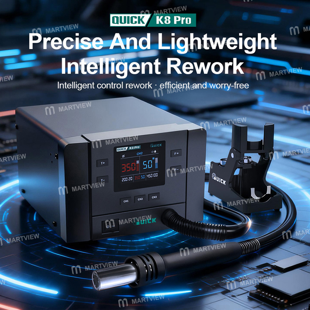 quick k8-pro-1000w-intelligent-hot-air-rework-station-for-chip-level-repair-pcb-assembly-work-7