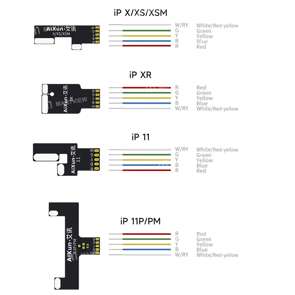 aixun p2408s-p3208-special-power-on-cable-set-for-iphone-7g-to-16pro-max-10