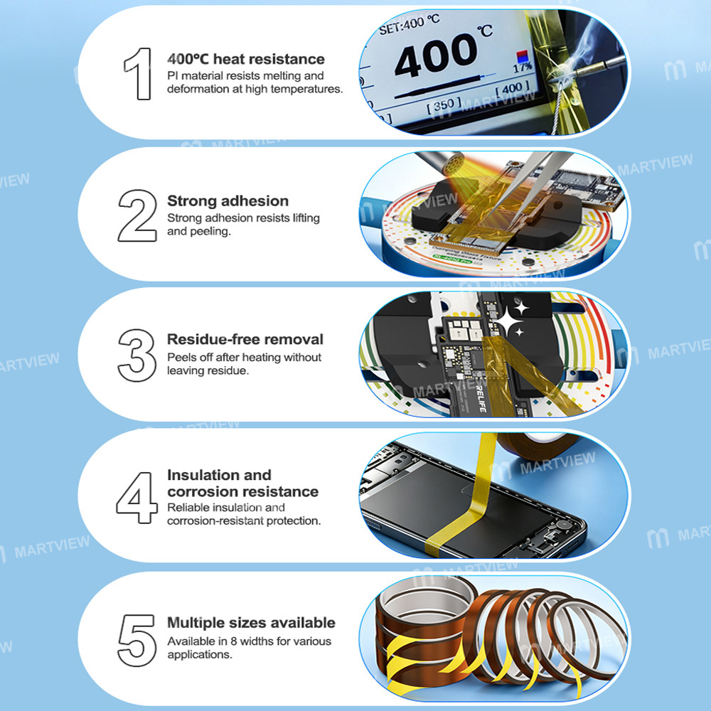 relife hx4-high-temperature-kapton-tape-with-multiple-sizes-for-electronics-repair-13