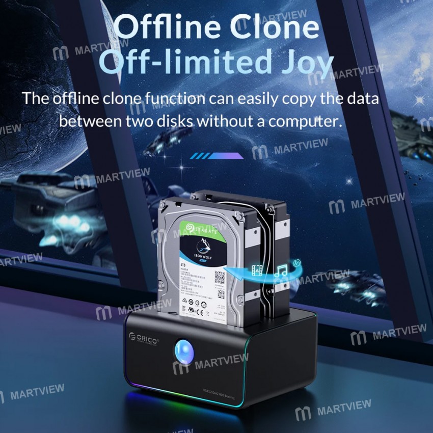 orico 8828-series-rgb-light-2-bay-type-c-10gbps-hard-disk-docking-station-with-offline-clone-3