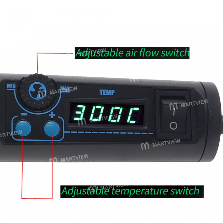Yihua 8858-I Handheld Adjustable Temperature Hot Air Gun for IC SMD BGA Desoldering