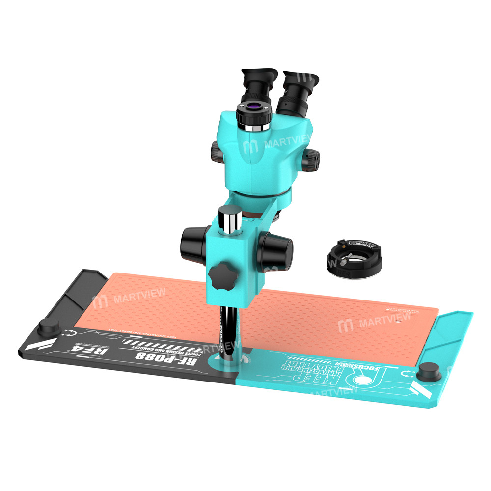 rf4 rf-7050tv-po88-7x-50x-synchronous-zoom-trinocular-stereo-microscope-with-po88-60x30cm-work-mat-5