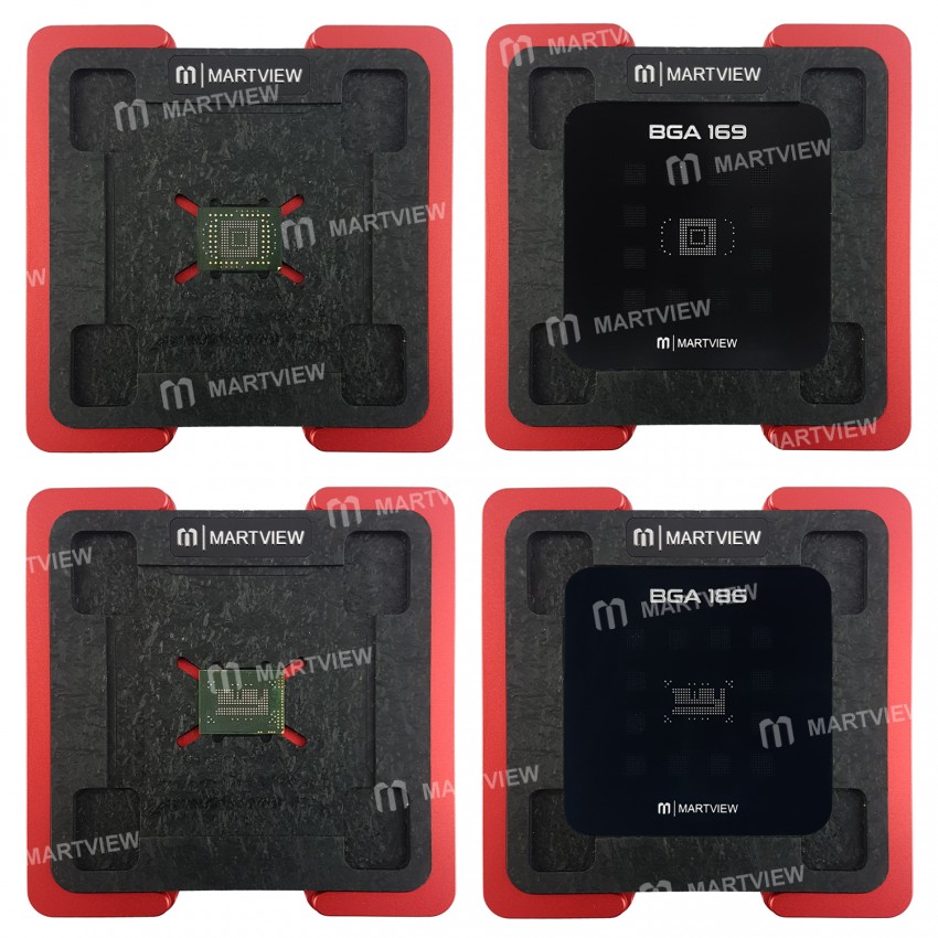 Martview RB-01 Reballing Stencil Tin Net Full Set for EMMC / EMCP / UFS BGA153 / 162 / 169 / 186 / 2