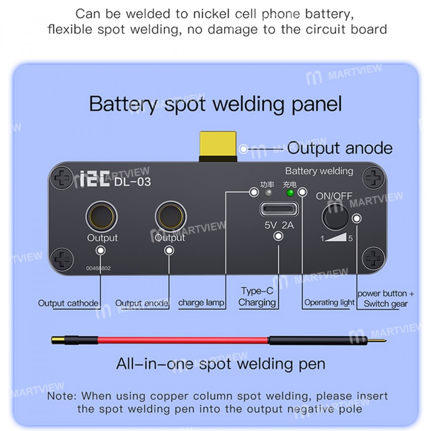 i2C DL-03 Failure Detection Short Circuit Repair Spot Welder for Lithium Battery
