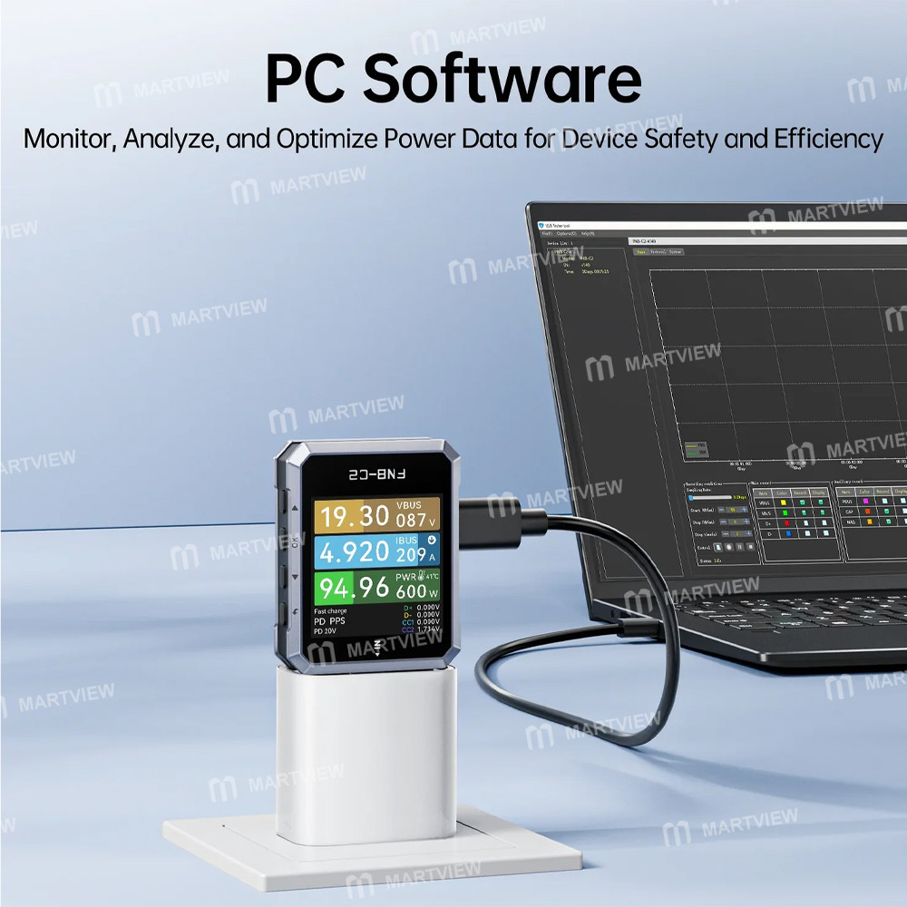 fnirsi fnb-c2-20-bit-high-precision-adc-4-50v-usb-pd-31-type-c-fast-charging-tester-supports-e-marke