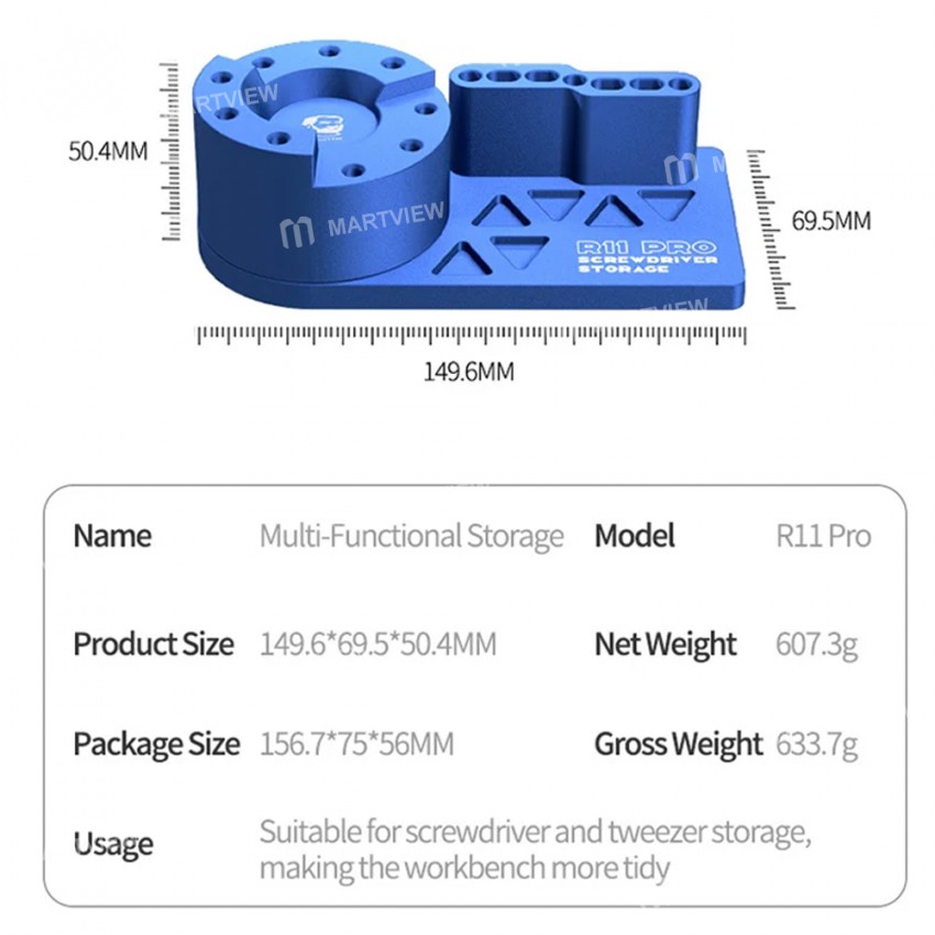 mechanic r11-pro-360-rotating-aluminum-alloy-storage-rack-for-screwdriver-tweezers-storage-8