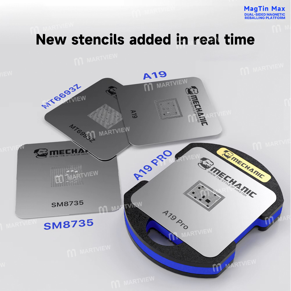 mechanic magtin-max-20-magnetic-dual-sided-bga-reballing-platform-set-with-90pcs-stencils-for-iphone
