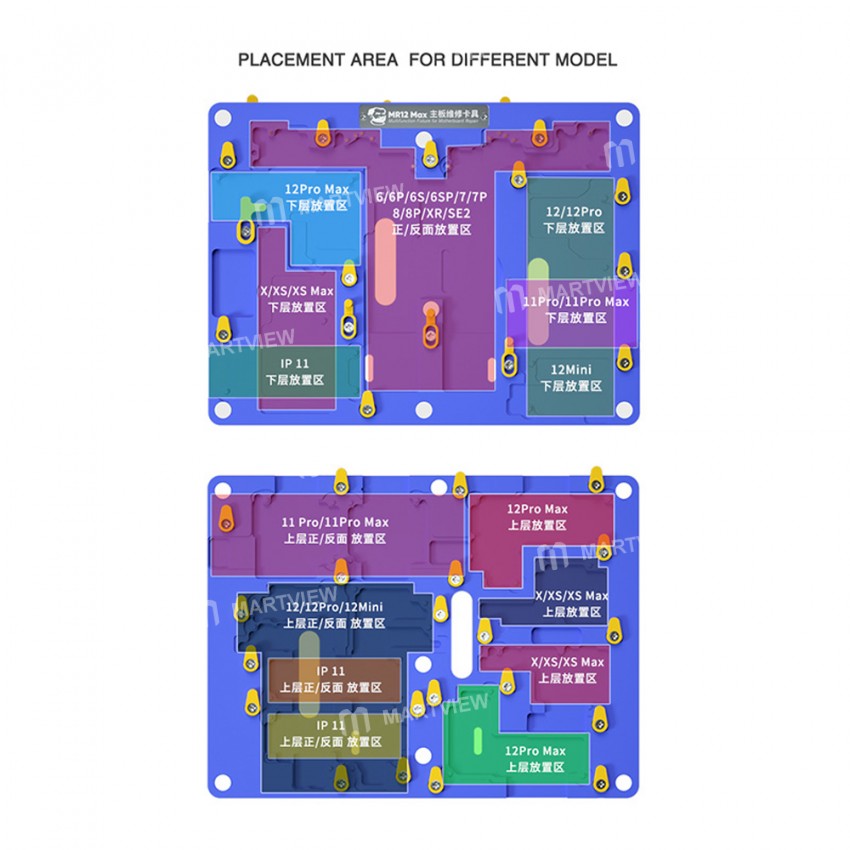Mechanic MR12 Max 18in1 Motherboard Upper Lower Layer Maintenance Fixture for iPhone 6 - 12 Pro Max