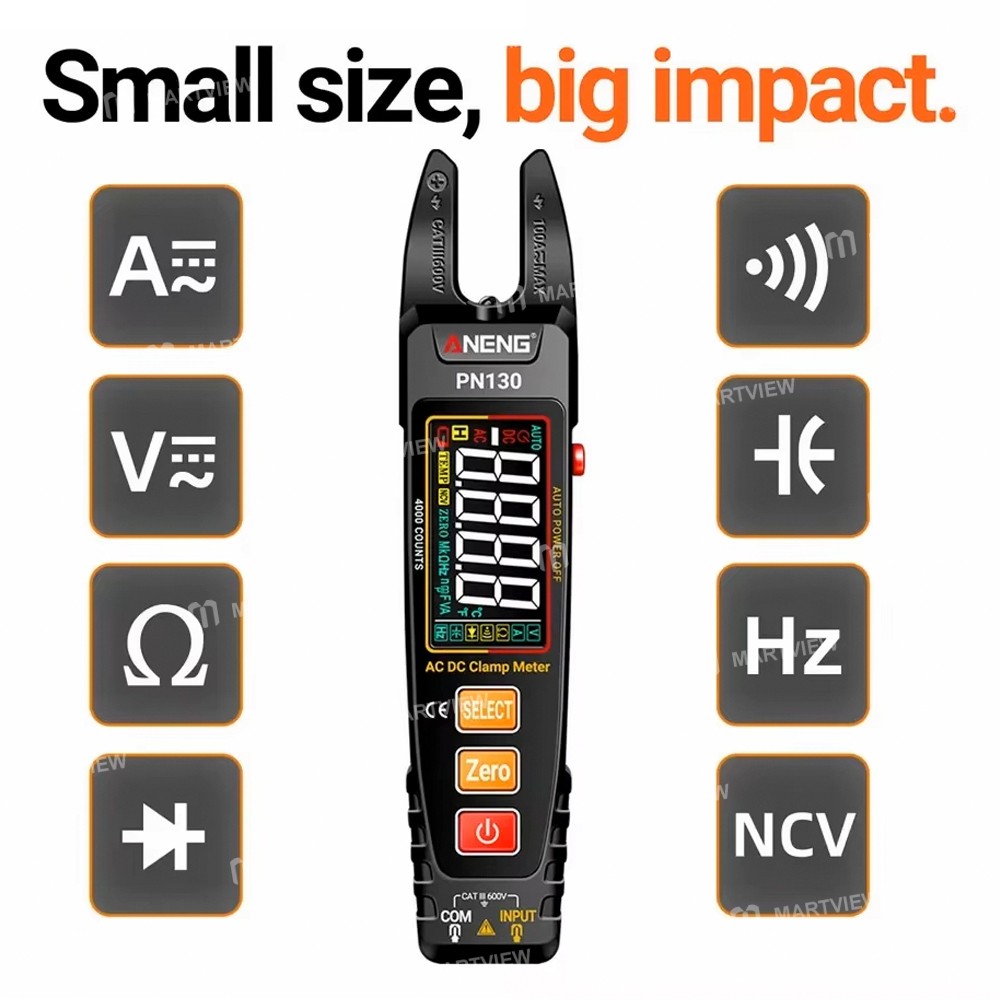 aneng pn130-100a-color-display-u-type-clamp-plier-multimeter-with-ncv-capacitor-detect-4