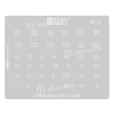 Amaoe RF:2 0.12mm RF Power Amplifier Comprehensive BGA Reballing Stencil