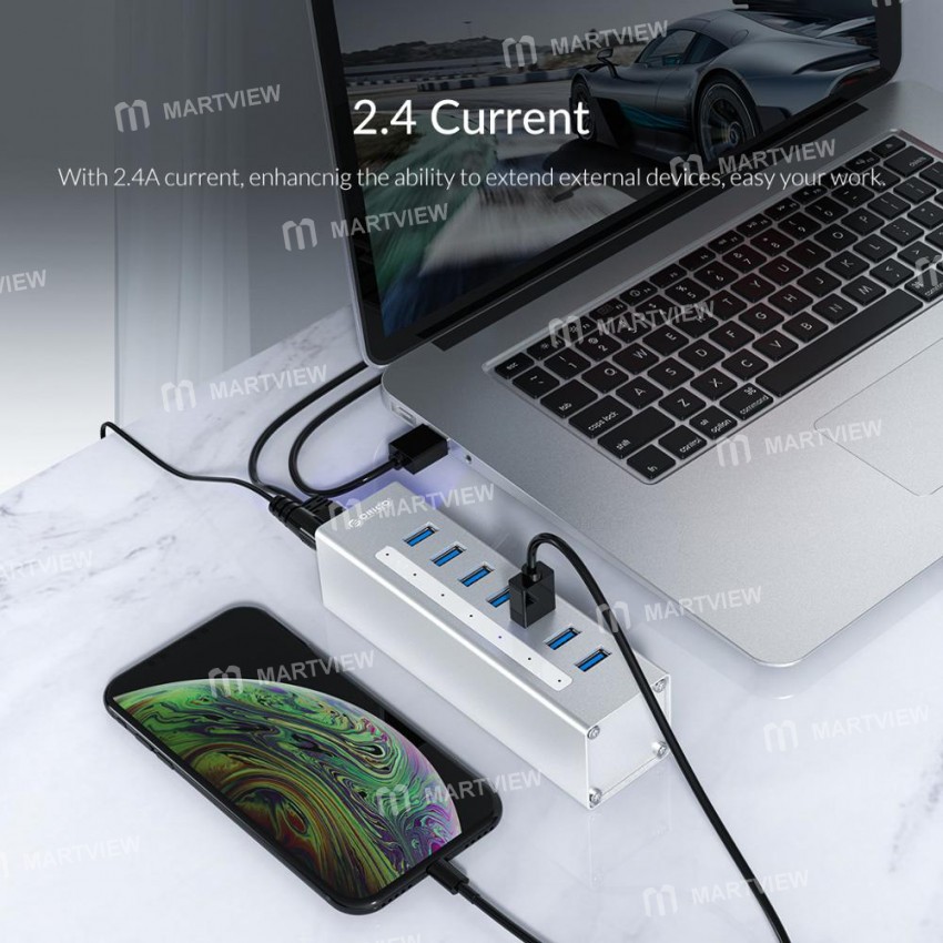 Orico A3H Series Aluminum High Speed 4 / 7 / 10 Ports USB 3.0 HUB with 12V Power Adapter