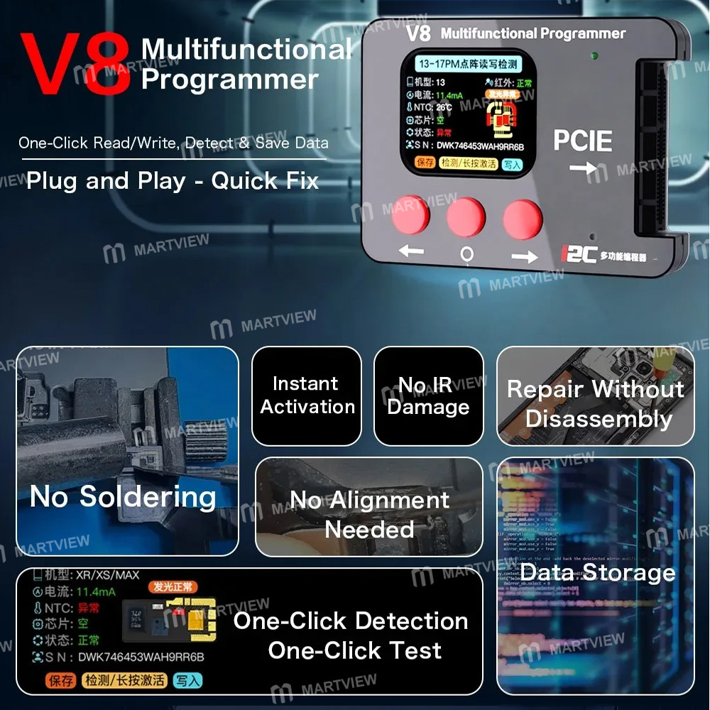 i2c v8-dot-matrix-smart-programmer-supports-face-dot-matrix-repair-for-iphone-x-to-17pm-2