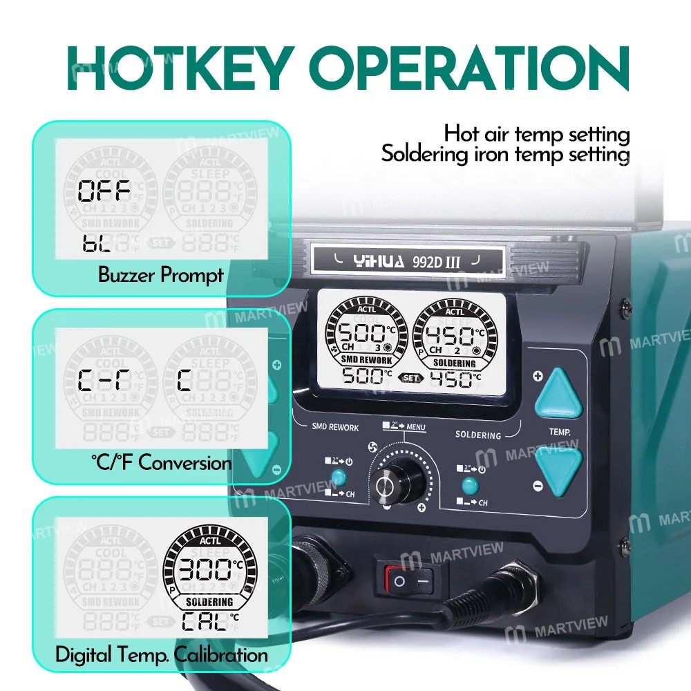 yihua 992d-iii-2-in-1-c210-c245-digital-display-hot-air-gun-soldering-iron-rework-station-13