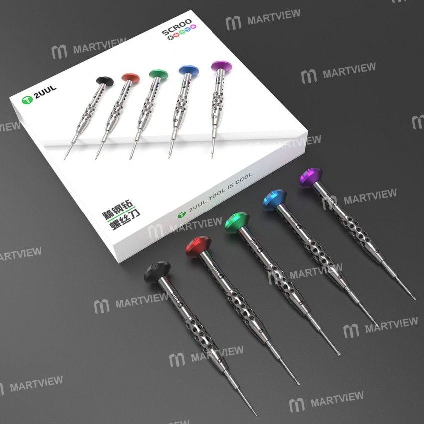 2UUL 5in1 P2 PH000 Y0.6 T2 Convex Cross 3D Ultra Hard Magnetic Scroo Screwdriver Set