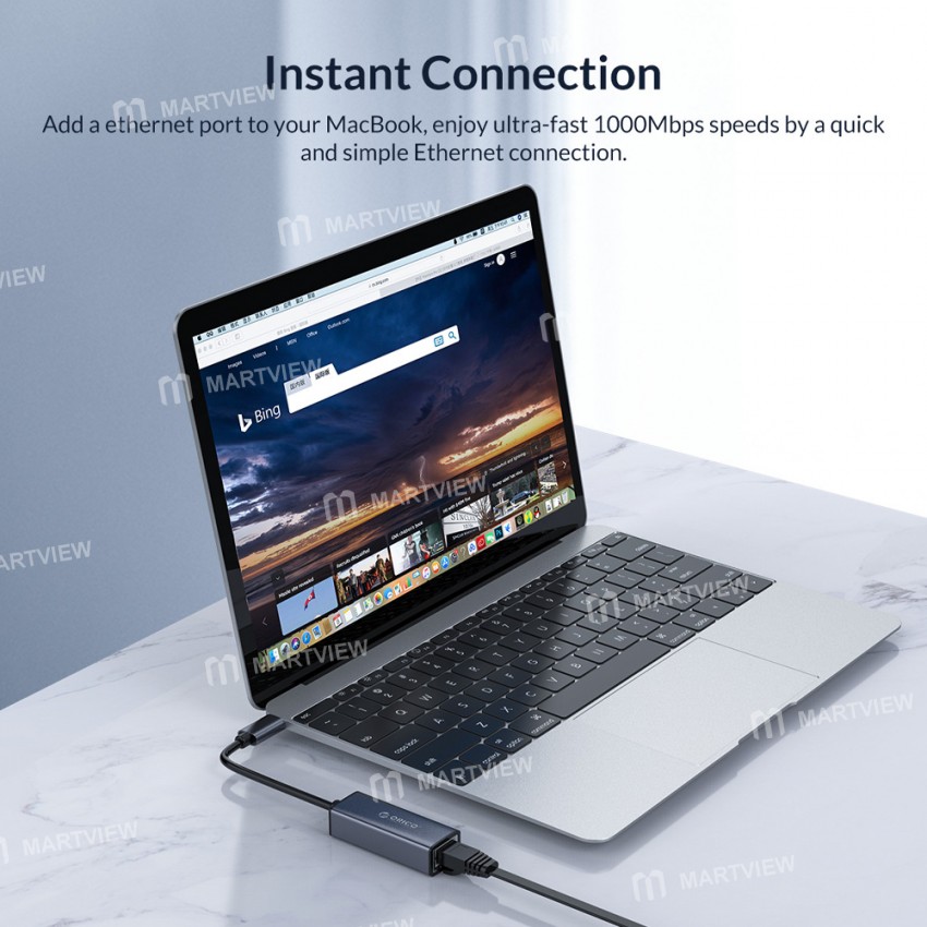 Orico XC-R45 Type-C to RJ45 Gigabit Ethernet Adapter Supports 1000Mbps Network Broadband Connection