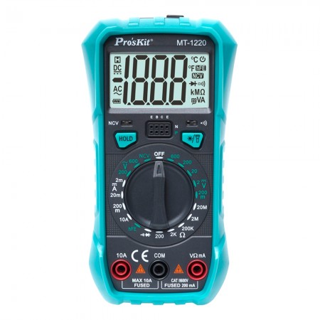 Pro'sKit MT-1220 Manual Range 3 1 / 2 Compact Digital Multimeter with LED Back Light