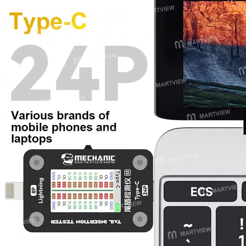 mechanic t-824-se-type-c-to-lightning-high-precision-digital-display-tail-insertion-tester-4