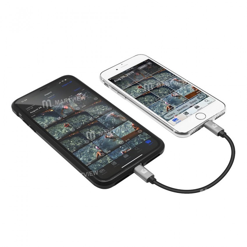 Lightning to Lightning OTG Cable for iPhone iPad Photo Video Wechat Record Data Migration