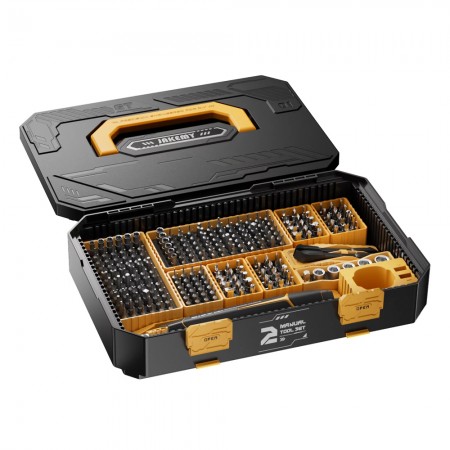 Jakemy JM-8199 257-in-1 Modular Manual Toolbox with Manual Screwdriver Handle & 252 Precision Bits