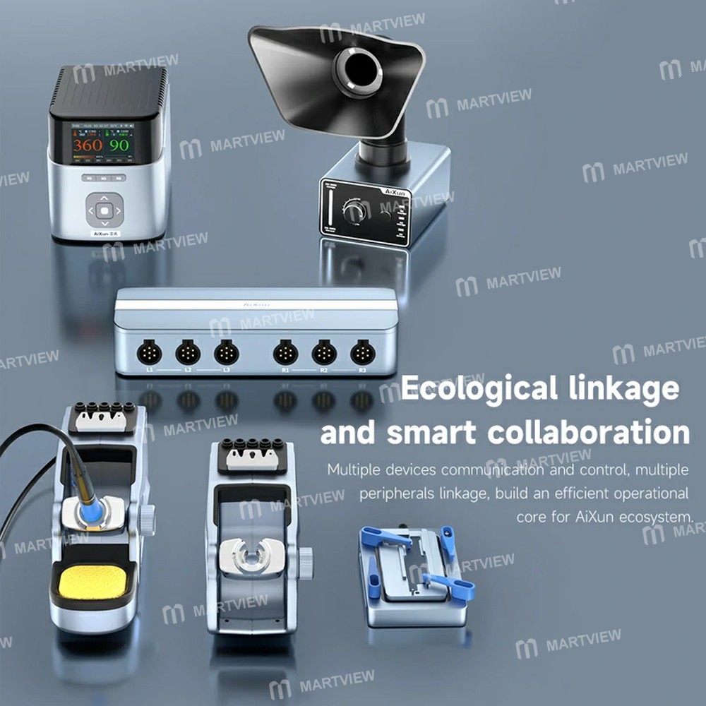 aixun eb01-smart-docking-station-dual-channel-six-in-two-hub-ports-for-soldering-station-3