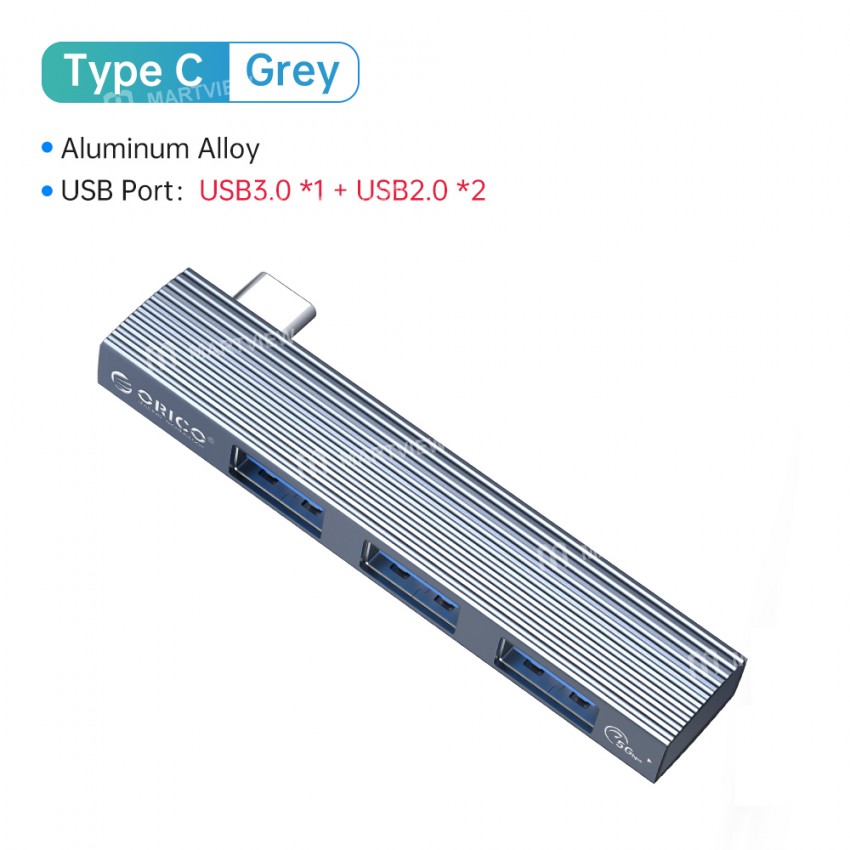 Orico AH-W13 Aluminum High-speed Mini Type-C to USB 3.0 HUB for Computer / Laptop / Tablet